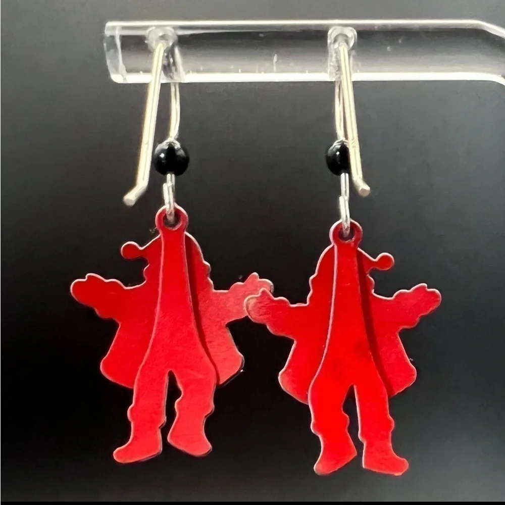 Santa Claus Christmas Earrings – Festive Holiday Jewelry with 925 Silver Hooks